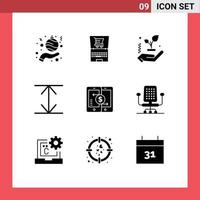 9 icônes créatives signes et symboles modernes des paiements par smartphone paiement à la main développer des éléments de conception vectoriels modifiables vecteur
