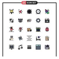 25 icônes créatives signes et symboles modernes d'alerte de temps de roue de minuterie de chat éléments de conception vectoriels modifiables vecteur
