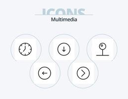 pack d'icônes de ligne multimédia 5 conception d'icônes. multimédia. poster. suivant. boîte de réception. multimédia vecteur