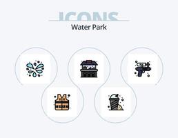 pack d'icônes remplies de ligne de parc aquatique 5 conception d'icônes. . jardin. parc. parc. La Saint-Valentin vecteur