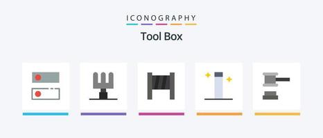 outils plat 5 pack d'icônes comprenant. la magie. outils. marteau. conception d'icônes créatives vecteur