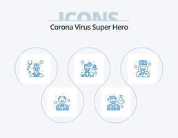 virus corona super héros bleu pack d'icônes 5 conception d'icônes. pharmacie. hôpital. Masculin. Masculin. médecin vecteur