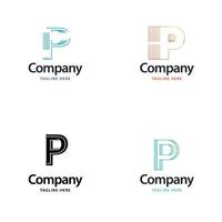 lettre p grand logo pack design création de logos modernes créatifs pour votre entreprise vecteur