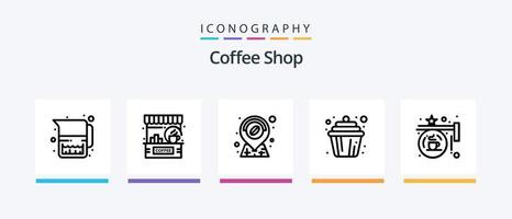 pack d'icônes de la ligne 5 du café, y compris le wifi. café. Coupe. Coupe. Pause. conception d'icônes créatives vecteur