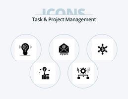 pack d'icônes de glyphe de gestion de tâches et de projets 5 conception d'icônes. e. paramètre. le management . équipement . ampoule vecteur