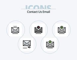 pack d'icônes remplies de ligne de courrier électronique 5 conception d'icônes. recherche. e-mail. e-mail. Chèque. adresse vecteur