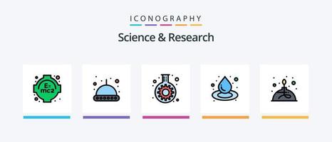 ligne scientifique remplie de 5 packs d'icônes comprenant. maladies. se développer. bactéries. la science. conception d'icônes créatives vecteur