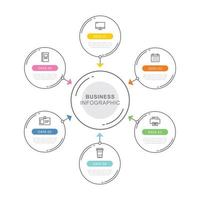 modèle d'infographie de chronologie de données rondes avec un design de ligne mince vecteur