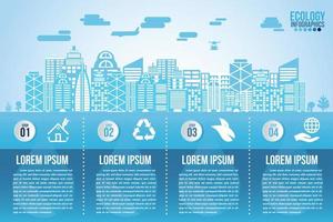 processus des éléments de conception infographie éco eau bleu vecteur