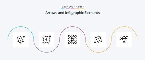 pack d'icônes de ligne de flèche 5 comprenant. en haut. agrandir. flèches. complet vecteur
