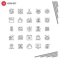 25 icônes créatives signes et symboles modernes des vacances du jour du dollar éléments de conception vectoriels modifiables de sensibilisation de la communauté vecteur