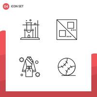 pack d'icônes vectorielles stock de 4 signes et symboles de ligne pour des éléments de conception vectoriels modifiables comme la boule de bain croisée de douche vecteur