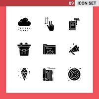ensemble de 9 symboles d'icônes d'interface utilisateur modernes signes pour les éléments de conception vectoriels modifiables de la cour juridique de style de vie vecteur