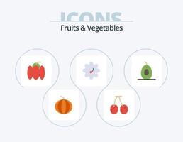 conception d'icônes pack 5 d'icônes plates de fruits et légumes. . des légumes. . nourriture vecteur