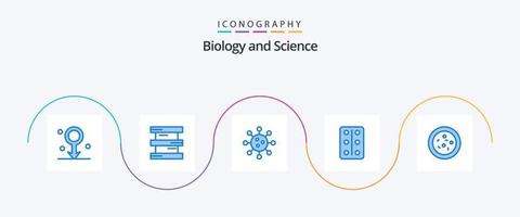 pack d'icônes bleu biologie 5, y compris la biologie. comprimés. biochimie. remède. laboratoire vecteur