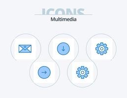 pack d'icônes bleu multimédia 5 conception d'icônes. téléchargements. bas. multimédia. La Flèche. message vecteur