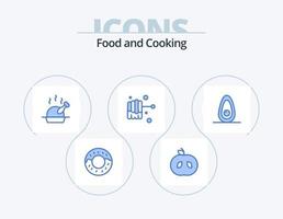 pack d'icônes bleues alimentaires 5 conception d'icônes. . nourriture. fruit vecteur