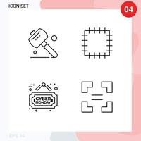 ligne d'interface mobile ensemble de 4 pictogrammes de scie égale vente de patch 81 éléments de conception vectoriels modifiables vecteur