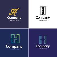 lettre h grand logo pack design création de logos modernes créatifs pour votre entreprise vecteur