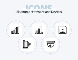 pack d'icônes de ligne d'appareils 5 conception d'icônes. Nier. serveur. appareil. recherche. signal vecteur