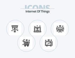 pack d'icônes de ligne internet des objets 5 conception d'icônes. Wifi. nuage. sécurisé. Wifi. pas vecteur