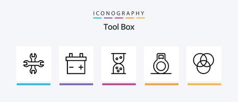 outils ligne 5 pack d'icônes comprenant. Balle. . conception d'icônes créatives vecteur