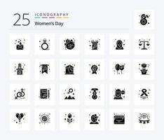 pack d'icônes de glyphes solides pour la journée des femmes 25, y compris la parole. femelle. journée. la communication. femmes vecteur