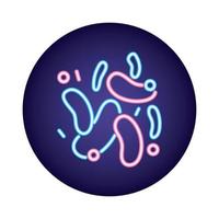 icône de style néon de culture de bactéries vecteur