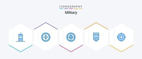 pack d'icônes bleu militaire 25, y compris la position. cercle. soldat. soldat. militaire vecteur