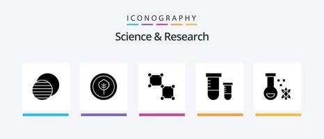 pack d'icônes de glyphe scientifique 5, y compris la science. atome. lien. espace. s. conception d'icônes créatives vecteur