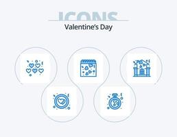 pack d'icônes bleu saint valentin 5 conception d'icônes. personnes. domicile. l'amour. famille. l'amour vecteur