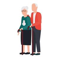 avatars de grands-parents mignons vecteur