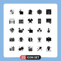 25 concept de glyphe solide pour les sites Web mobile et applications liste de contrôle du tableau de mise en page équipement scientifique éléments de conception vectoriels modifiables vecteur