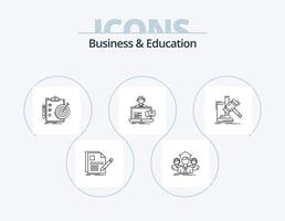 pack d'icônes de ligne d'affaires et d'éducation 5 conception d'icônes. page. document. finance. dollar. de l'argent vecteur