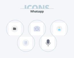 pack d'icônes plates WhatsApp 5 conception d'icônes. ouvrier. ui. appareil photo. basique. appareil photo vecteur