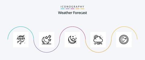 pack d'icônes météo ligne 5 comprenant. la météo. mesure. climat vecteur