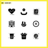 9 icônes créatives signes et symboles modernes de conception de sites Web de livres d'animaux de maison éléments de conception vectoriels modifiables par ordinateur vecteur