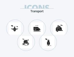 pack d'icônes de glyphe de transport 5 conception d'icônes. le transport. tourisme. le transport. camping. tunnel vecteur