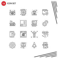 ensemble de 16 packs de contours commerciaux pour tableau noir quad professeur vélo sécurité éléments de conception vectoriels modifiables vecteur