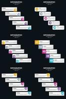 vecteur 6 infographie pack présentation modèle de diapositive 5 étapes cycle diagrammes et chronologies