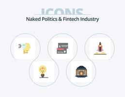 politique nue et industrie fintech pack d'icônes plates 5 conception d'icônes. direct. crédit. Sécurité. carte. protéger vecteur