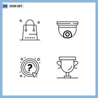 pack de 4 signes et symboles de couleurs plates modernes pour les supports d'impression Web tels que la marque de dispositif de surveillance de vacances de célébration éléments de conception vectoriels modifiables vecteur