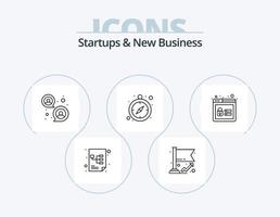 startups et nouveau pack d'icônes de ligne d'activité 5 conception d'icônes. . budget. Planification. une analyse. date limite vecteur