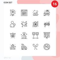 16 grandes lignes du concept pour les sites Web mobiles et les applications homme présent analytique balance des cadeaux éléments de conception vectoriels modifiables vecteur