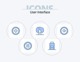 interface utilisateur pack d'icônes bleues 5 conception d'icônes. la gauche. utilisateur. plus. bouton. utilisateur vecteur