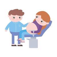 grossesse et maternité, papa et maman en consultation de chaise médicale vecteur