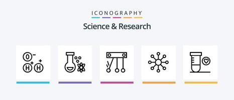 pack d'icônes de la ligne scientifique 5, y compris le danger. espace. Satellite. la science. atome. conception d'icônes créatives vecteur