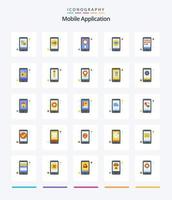 application mobile créative 25 pack d'icônes plates telles que l'appareil. Wifi. application. téléphone fixe. application vecteur