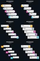 vecteur 6 infographie pack présentation modèle de diapositive 5 étapes cycle diagrammes et chronologies