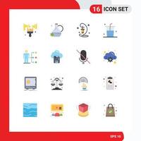 16 icônes créatives signes et symboles modernes de link shopping light shop boissons pack modifiable d'éléments de conception de vecteur créatif